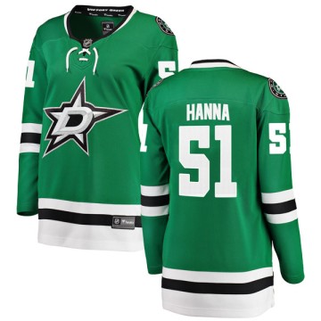 Breakaway Fanatics Branded Women's Shane Hanna Dallas Stars Home Jersey - Green