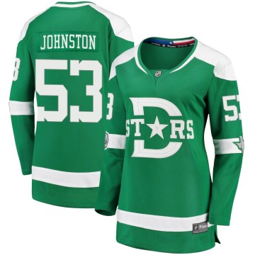 Breakaway Fanatics Branded Women's Wyatt Johnston Dallas Stars 2020 Winter Classic Player Jersey - Green