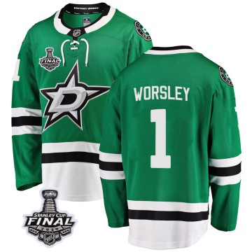 Breakaway Fanatics Branded Youth Gump Worsley Dallas Stars Home 2020 Stanley Cup Final Bound Jersey - Green