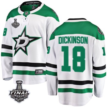 Breakaway Fanatics Branded Youth Jason Dickinson Dallas Stars Away 2020 Stanley Cup Final Bound Jersey - White