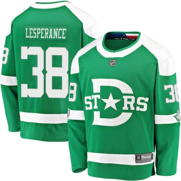 Breakaway Fanatics Branded Youth Joel LEsperance Dallas Stars 2020 Winter Classic Player Jersey - Green