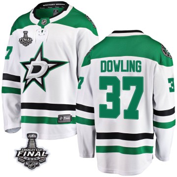 Breakaway Fanatics Branded Youth Justin Dowling Dallas Stars Away 2020 Stanley Cup Final Bound Jersey - White