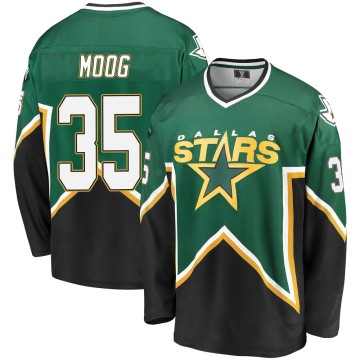 Premier Fanatics Branded Men's Andy Moog Dallas Stars Breakaway Kelly Heritage Jersey - Green/Black