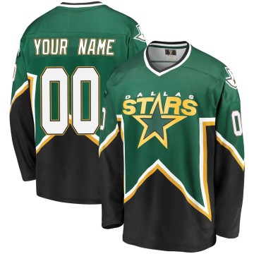 Premier Fanatics Branded Men's Custom Dallas Stars Custom Breakaway Kelly Heritage Jersey - Green/Black