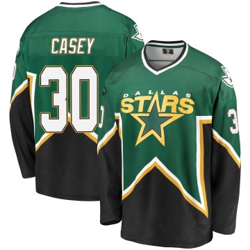Premier Fanatics Branded Men's Jon Casey Dallas Stars Breakaway Kelly Heritage Jersey - Green/Black