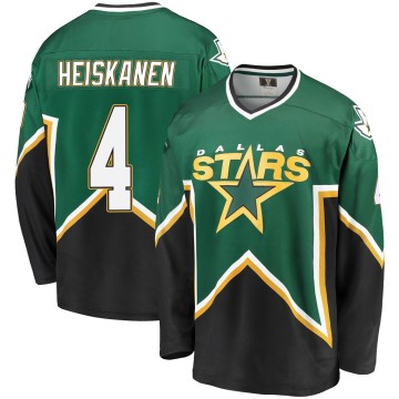 Premier Fanatics Branded Men's Miro Heiskanen Dallas Stars Breakaway Kelly Heritage Jersey - Green/Black