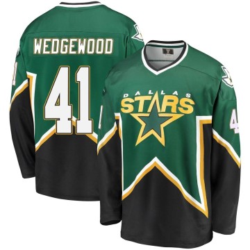 Premier Fanatics Branded Men's Scott Wedgewood Dallas Stars Breakaway Kelly Heritage Jersey - Green/Black