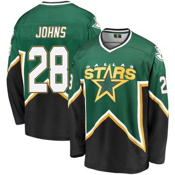 Premier Fanatics Branded Men's Stephen Johns Dallas Stars Breakaway Kelly Heritage Jersey - Green/Black